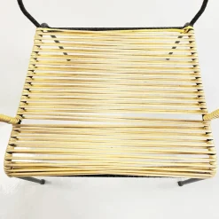 Pamono Mid-Century Italian Yellow Plastic Scooby Black Metal Outdoor Chair, 1960s Online