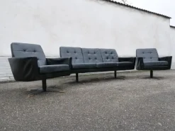 Pamono Mid-Century Leather Sofas and Armchairs from Krasemann, 1960s, Set of 3 Outlet