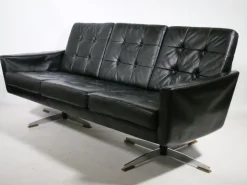 Pamono Mid-Century Leather Sofas and Armchairs from Krasemann, 1960s, Set of 3 Outlet