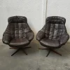 Pamono Mid-Century Leather Swivel Armchair from Bramin, Denmark Hot