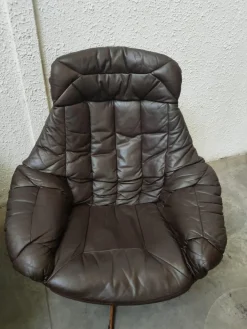 Pamono Mid-Century Leather Swivel Armchair from Bramin, Denmark Hot