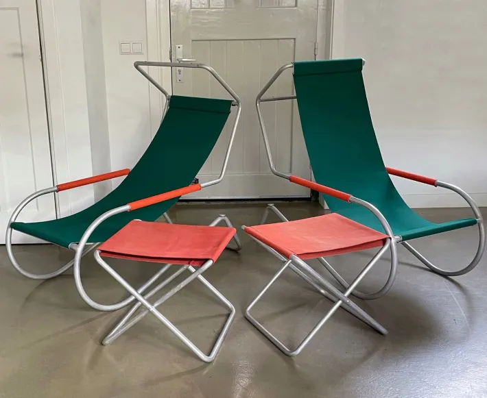 Pamono Mid-Century Lido Sun Lounge Chairs by Battista and Gino Giudici, Italy, 1950s, Set of 4 Clearance