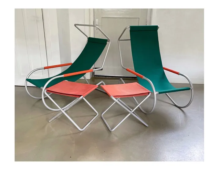 Pamono Mid-Century Lido Sun Lounge Chairs by Battista and Gino Giudici, Italy, 1950s, Set of 4 Clearance