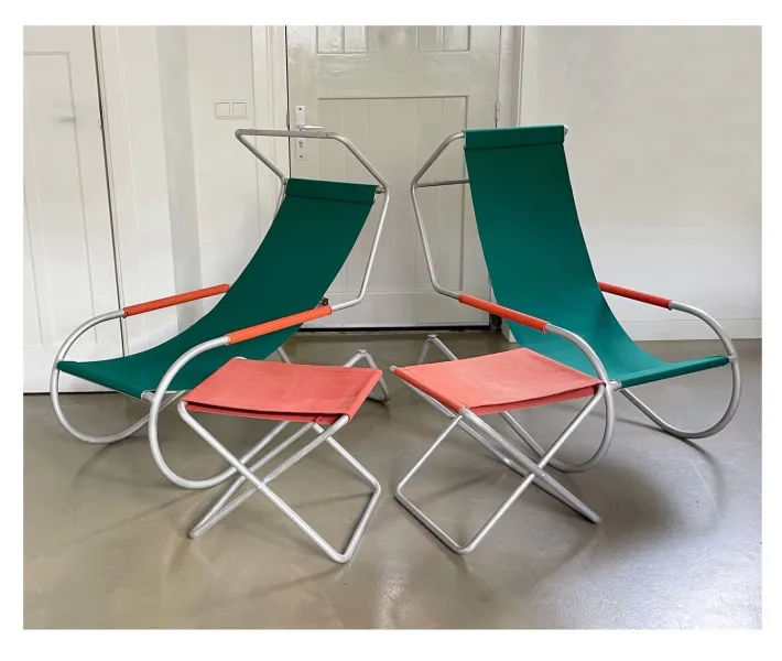 Pamono Mid-Century Lido Sun Lounge Chairs by Battista and Gino Giudici, Italy, 1950s, Set of 4 Clearance