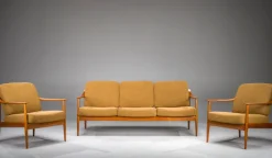 Pamono Mid-Century Lounge Chairs and 3-Seater Sofa by Walter Knoll Antimott, 1960s, Set of 3 Clearance