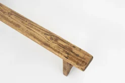 Pamono Mid-Century Low Wooden Bench, France, 1850s New