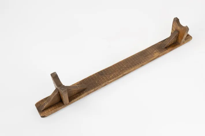 Pamono Mid-Century Low Wooden Bench, France, 1850s New