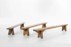 Pamono Mid-Century Low Wooden Bench, France, 1850s New