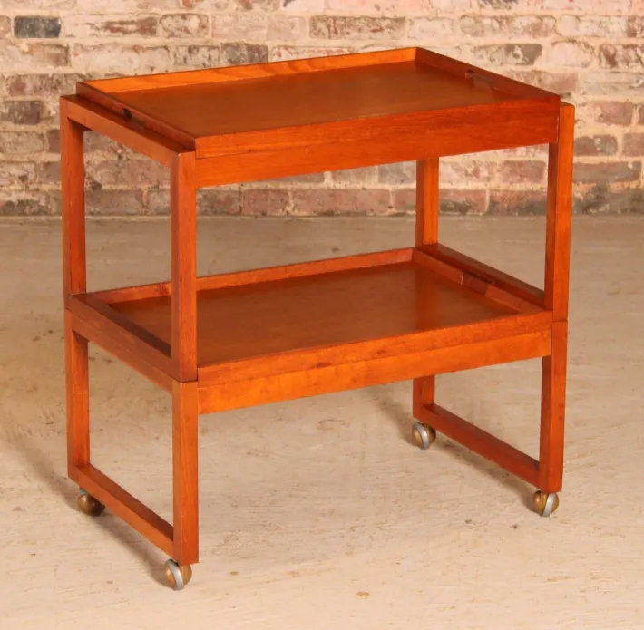 Pamono Mid-Century Metamorphic Teak Serving Trolley from White & Newton, 1960s Online