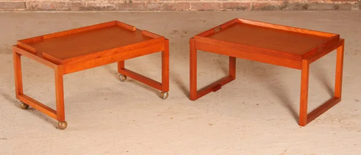 Pamono Mid-Century Metamorphic Teak Serving Trolley from White & Newton, 1960s Online