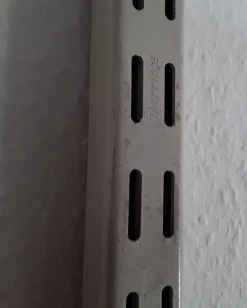 Pamono Mid-Century Minimalist Bookcase with Adjustable Shelves in Yellow-Brown Wood and Book Supports for White Painted Iron Frame from Sparrings Clearance