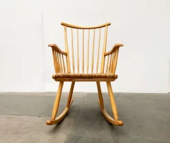 Pamono Mid-Century Model WK-S 7 Beech Rocking Chair by Arno Lambrecht for Wk Möbel, 1950s Sale