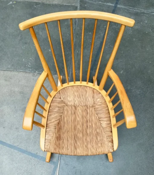 Pamono Mid-Century Model WK-S 7 Beech Rocking Chair by Arno Lambrecht for Wk Möbel, 1950s Sale