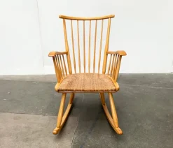 Pamono Mid-Century Model WK-S 7 Beech Rocking Chair by Arno Lambrecht for Wk Möbel, 1950s Sale