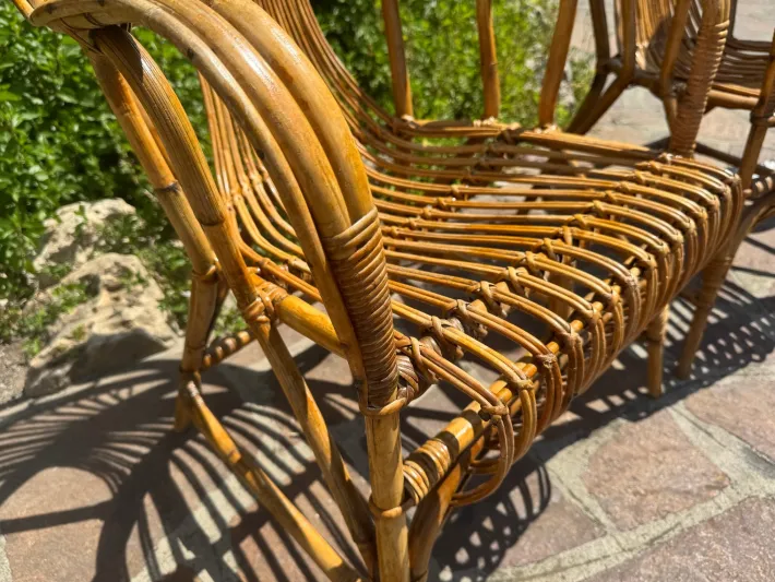 Pamono Midcentury Modern Bamboo Rattan Sofa Set, 1960s, Set of 6