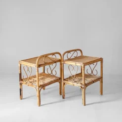 Pamono Mid-Century Modern Bamboo Side Tables, Italy, 1960s, Set of 2 Hot