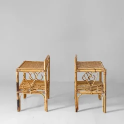 Pamono Mid-Century Modern Bamboo Side Tables, Italy, 1960s, Set of 2 Hot