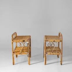 Pamono Mid-Century Modern Bamboo Side Tables, Italy, 1960s, Set of 2 Hot