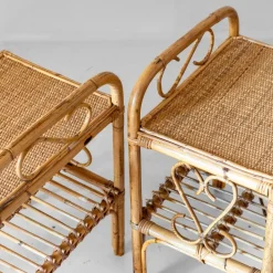 Pamono Mid-Century Modern Bamboo Side Tables, Italy, 1960s, Set of 2 Hot