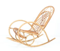 Pamono Mid-Century Modern Bamboo and Rattan Children's Rocking Chair, 1970s Outlet