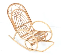 Pamono Mid-Century Modern Bamboo and Rattan Children's Rocking Chair, 1970s Outlet
