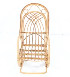 Pamono Mid-Century Modern Bamboo and Rattan Children's Rocking Chair, 1970s Outlet