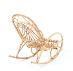 Pamono Mid-Century Modern Bamboo and Rattan Children's Rocking Chair, 1970s Outlet