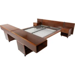 Pamono Mid-Century Modern Bed with Nightstands attributed to Fabio Lenci for Bernini, Italy, 1970s Best