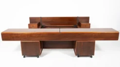 Pamono Mid-Century Modern Bed with Nightstands attributed to Fabio Lenci for Bernini, Italy, 1970s Best