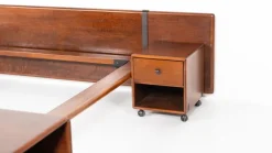 Pamono Mid-Century Modern Bed with Nightstands attributed to Fabio Lenci for Bernini, Italy, 1970s Best