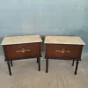 Pamono Midcentury Modern Bedside Tables with Marble Top, Set of 2 Discount