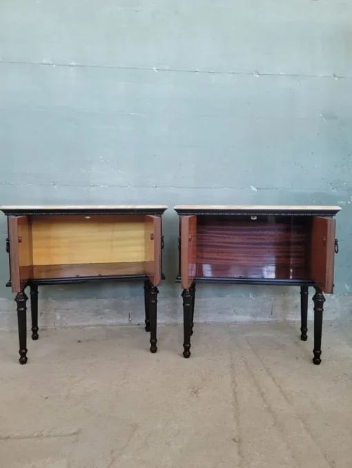Pamono Midcentury Modern Bedside Tables with Marble Top, Set of 2 Discount