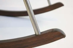 Pamono Mid-Century Modern Black Leather Rocking Chair by Takeshi Nii, 1960s Outlet