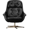 Pamono Mid-Century Modern Black Leather Swivel Chair attributed to H.W. Klein for Bramin, 1960s Clearance