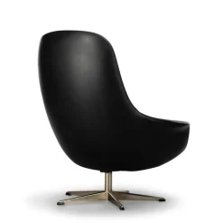 Pamono Mid-Century Modern Black Leather Swivel Chair attributed to H.W. Klein for Bramin, 1960s Clearance