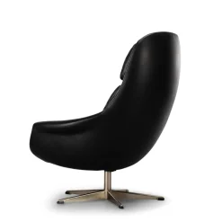 Pamono Mid-Century Modern Black Leather Swivel Chair attributed to H.W. Klein for Bramin, 1960s Clearance