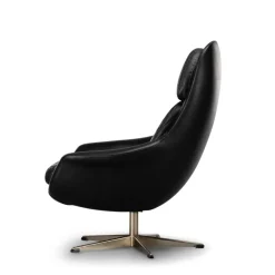 Pamono Mid-Century Modern Black Leather Swivel Chair attributed to H.W. Klein for Bramin, 1960s Clearance