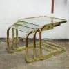 Pamono Mid-Century Modern Brass and Smoked Glass Nesting Tables by Milo Baughman, 1970s, Set of 3 Best