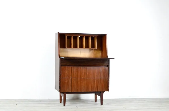 Pamono Mid-Century Modern British Teak Secretaire from Elliots of Newbury, 1960s Sale