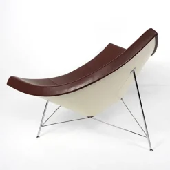 Pamono Mid-Century Modern Brown Leather Coconut Chair by George Nelson Hot