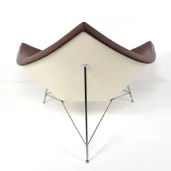 Pamono Mid-Century Modern Brown Leather Coconut Chair by George Nelson Hot