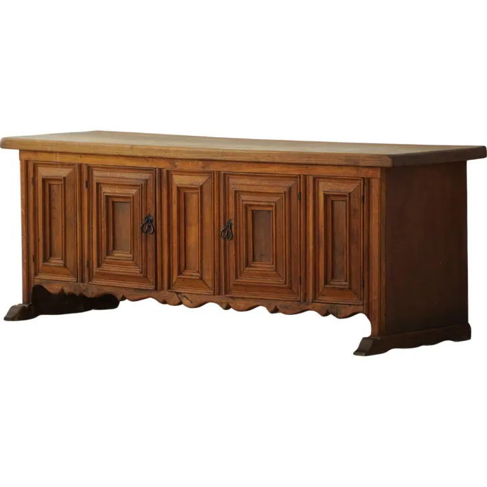 Pamono Mid-Century Modern Brutalist French Oak Sideboard, 1950s