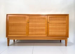 Pamono Mid-Century Modern Cherry Sideboard with Woven Front, West Germany, 1965 Outlet