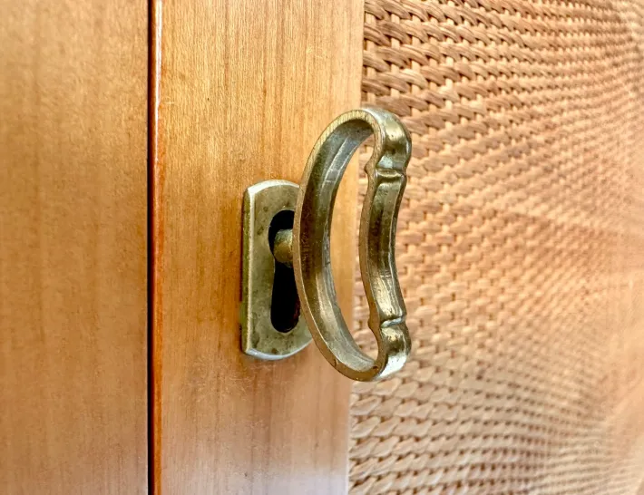 Pamono Mid-Century Modern Cherry Sideboard with Woven Front, West Germany, 1965 Outlet