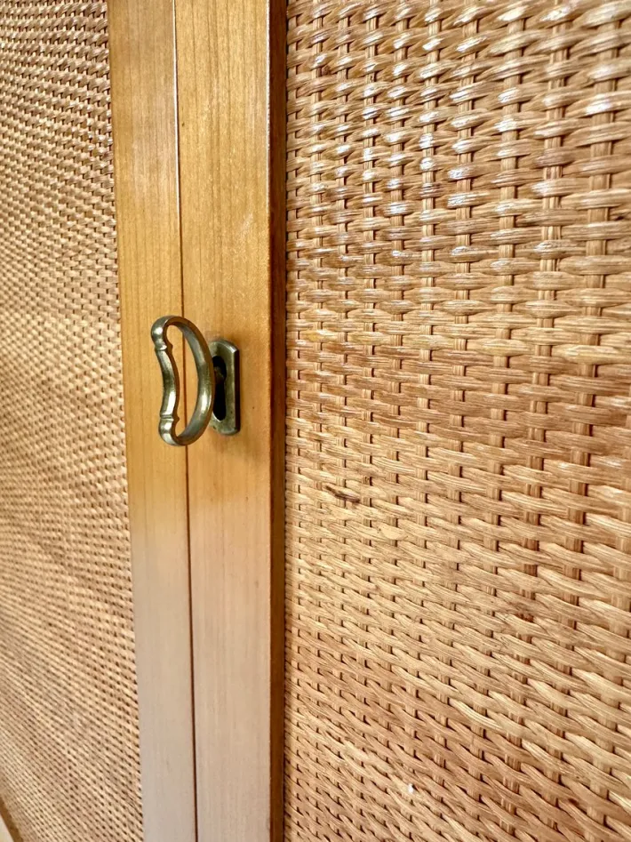 Pamono Mid-Century Modern Cherry Sideboard with Woven Front, West Germany, 1965 Outlet