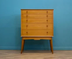 Pamono Mid-Century Modern Chest of Drawers in Walnut by Alfred Cox, 1950s Sale
