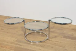 Pamono Mid-Century Modern Chrome and Glass Coffee Table by Milo Baughman, 1970s New