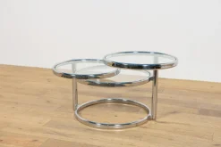Pamono Mid-Century Modern Chrome and Glass Coffee Table by Milo Baughman, 1970s New