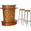Pamono Mid-Century Modern Clad Home Cocktail Bar and Stools, Set of 3 Discount
