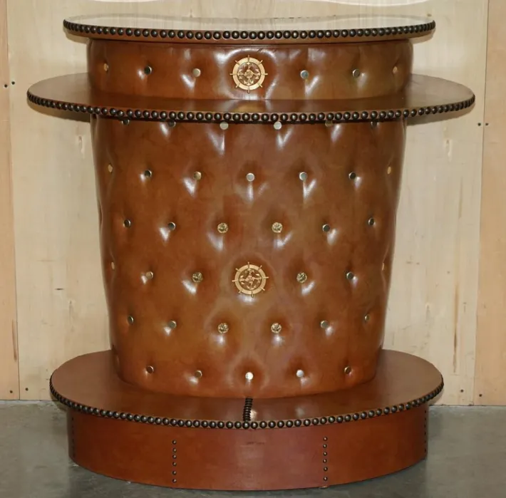 Pamono Mid-Century Modern Clad Home Cocktail Bar and Stools, Set of 3 Discount